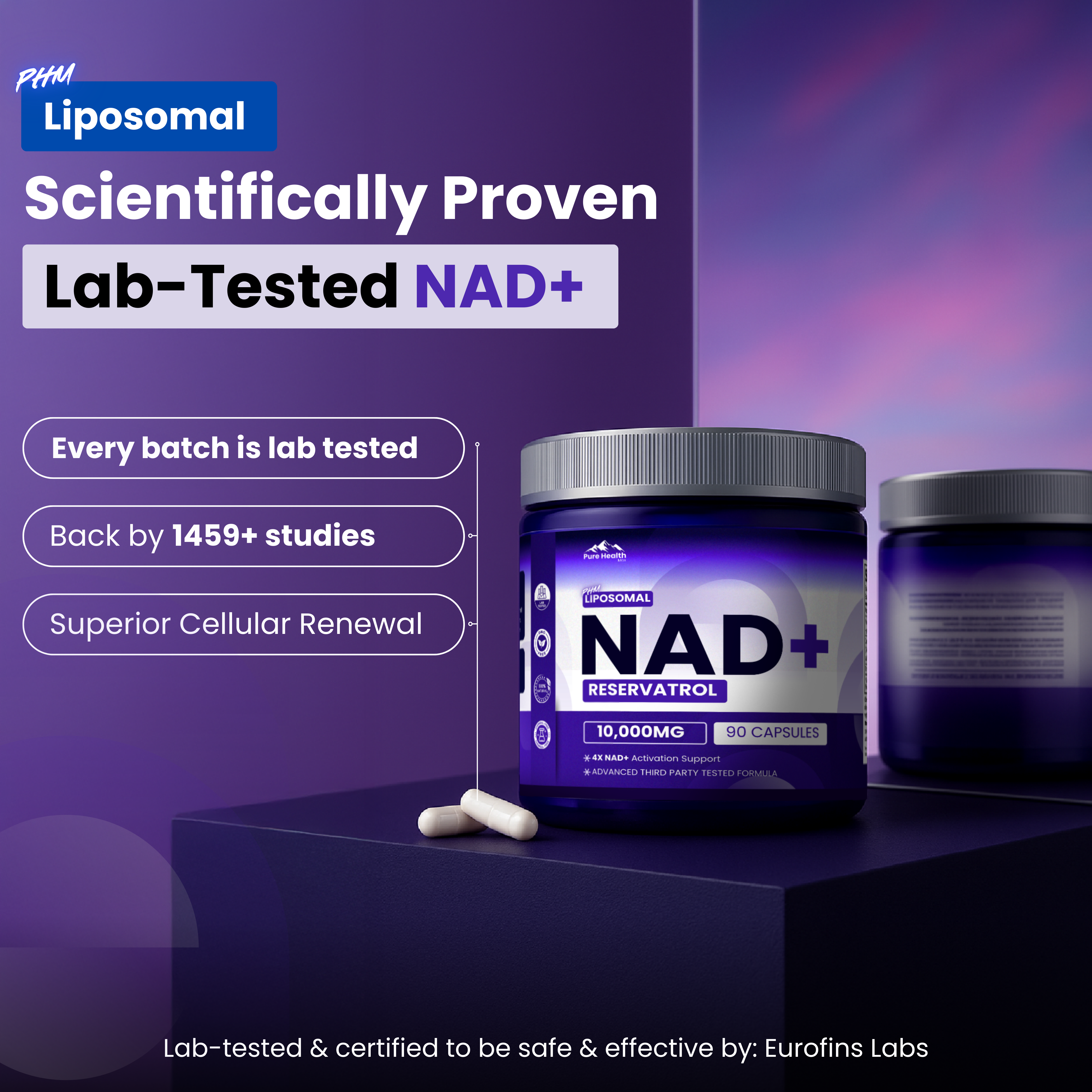 PHM NAD Resveratrol Supplement